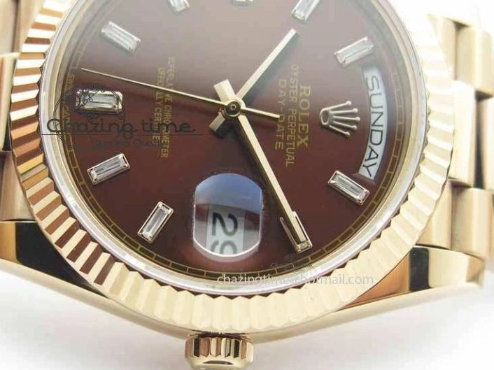 1219 Day Date 40mm RG BP Maker Best Edition Brown Dial Diamond Markers On RG Bracelet A ZeroBulk 3689